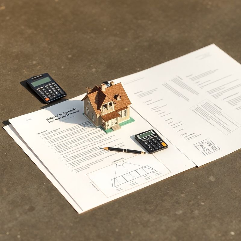 Aranjament editorial: documente juridice, machetă arhitecturală și diagramă de structură patrimonială
